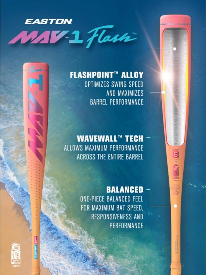 2026 - Easton - MAV1 Flash - USSSA - Drop -10 - 2 3/4' Barrel - 27 Inch - Image 3