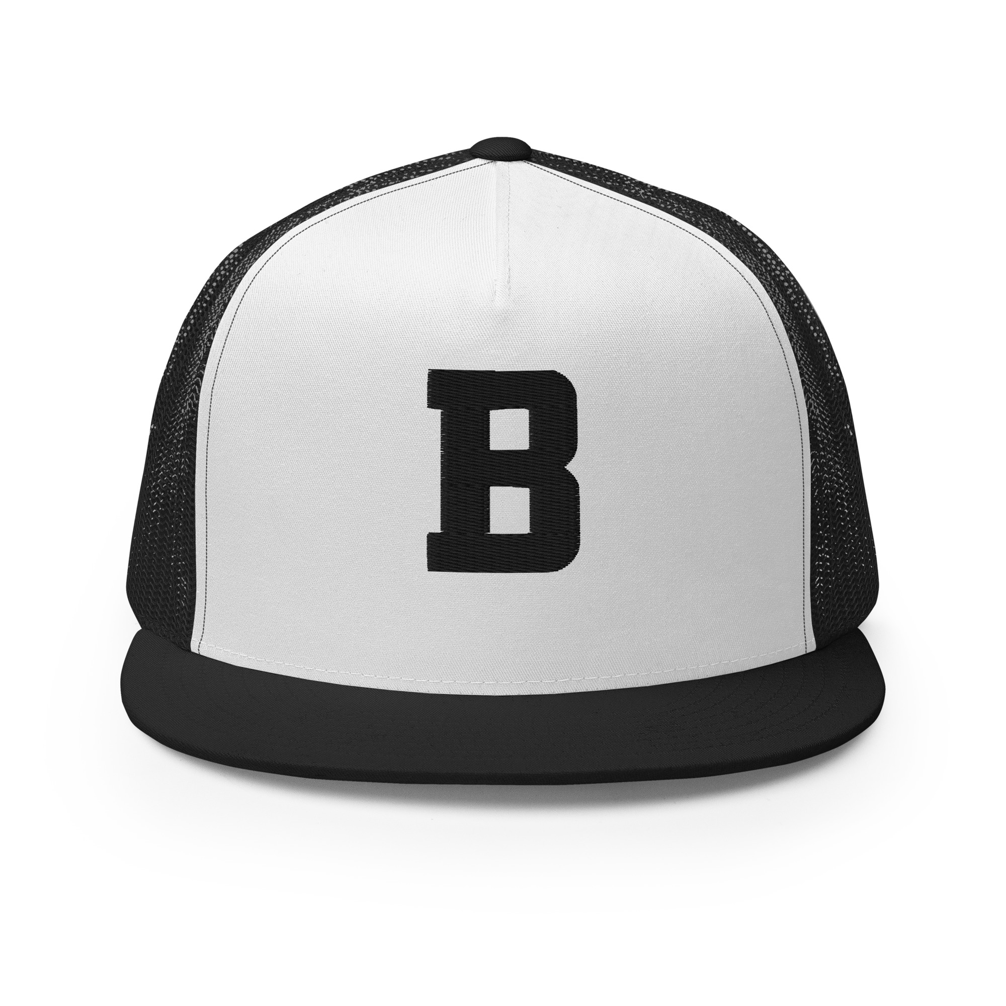 5-panel-trucker-cap-black-white-black-front-691c88cc2b962.jpg Trucker Cap - Image 1